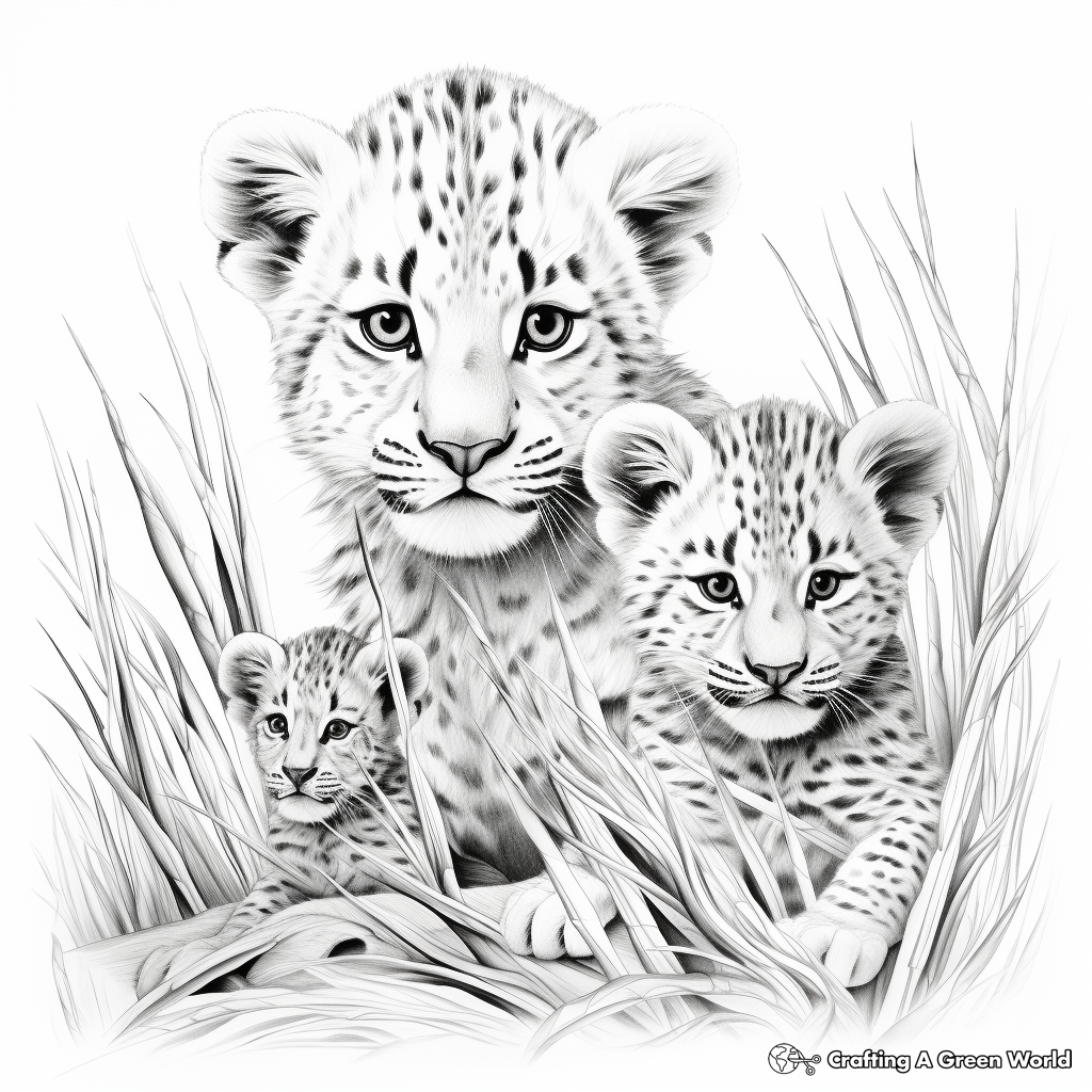 Realistic cheetah coloring pages