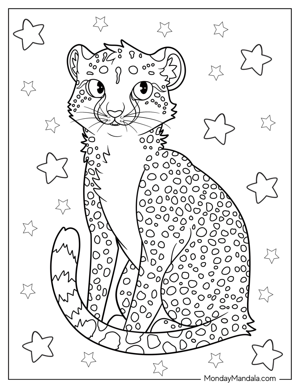 Cheetah coloring pages free pdf printables