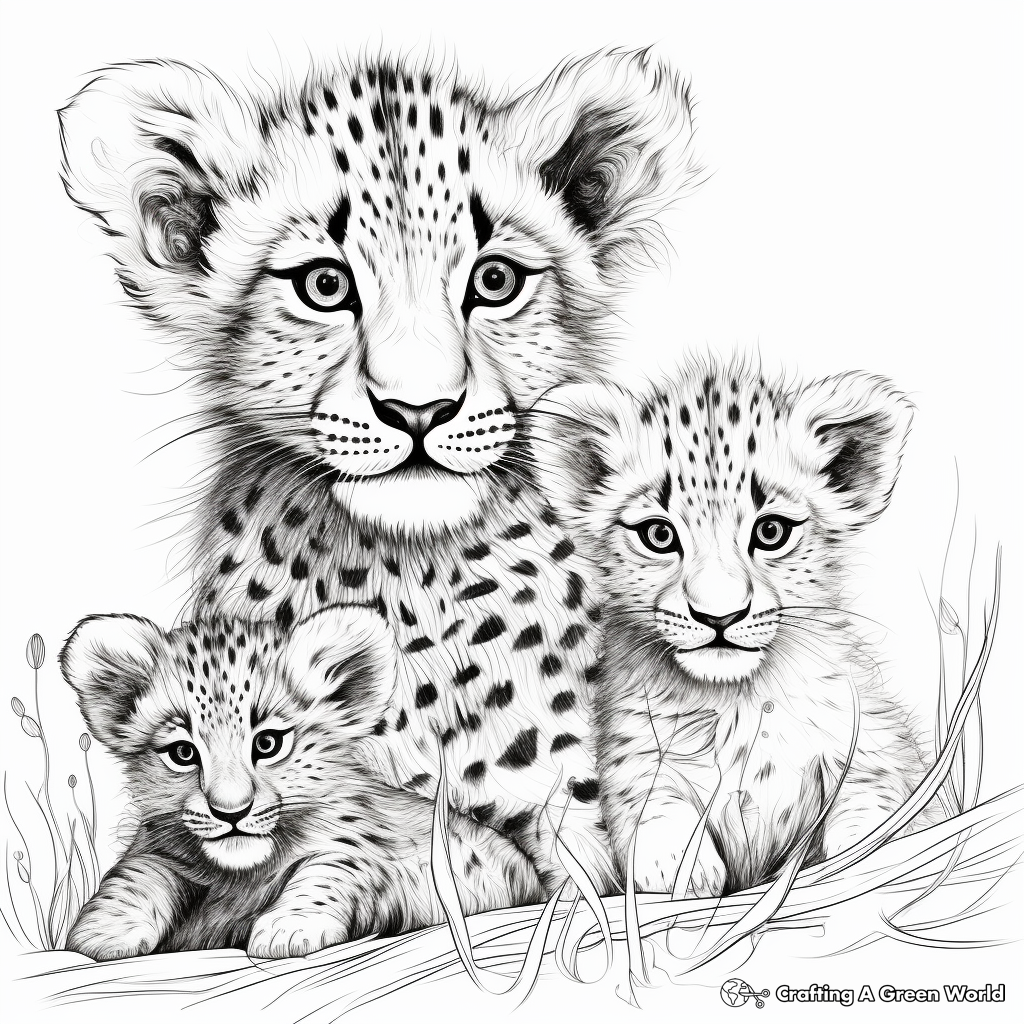 Realistic cheetah coloring pages