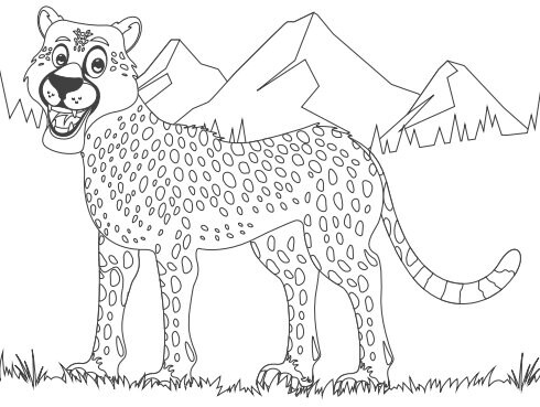 Printable cheetah coloring pages easy fun coloring book