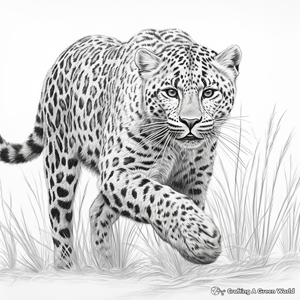 Realistic cheetah coloring pages