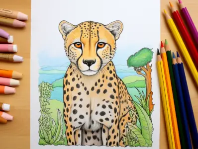 Cheetah coloring pages free printable sheets