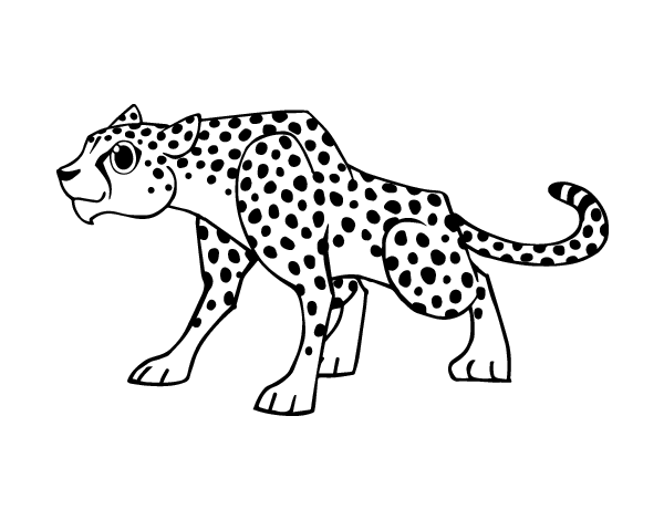 A cheetah coloring page