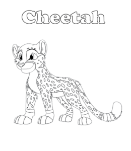 Cheetah coloring pages playing learning