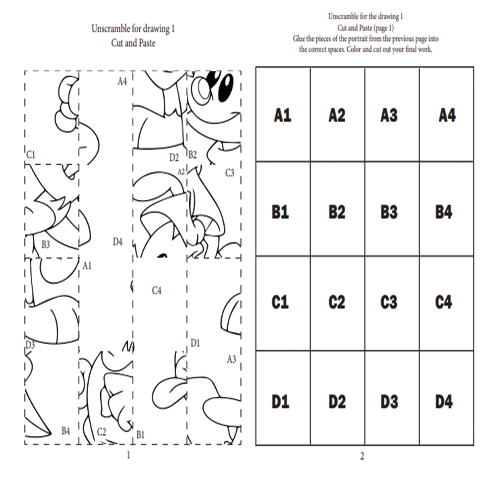 Grid art puzzles cut