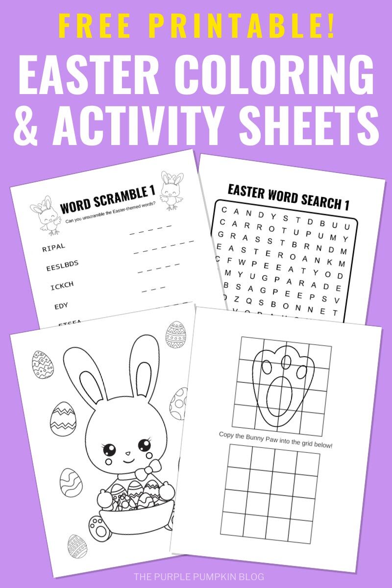 Free printable easter bunny activity sheets loring pages