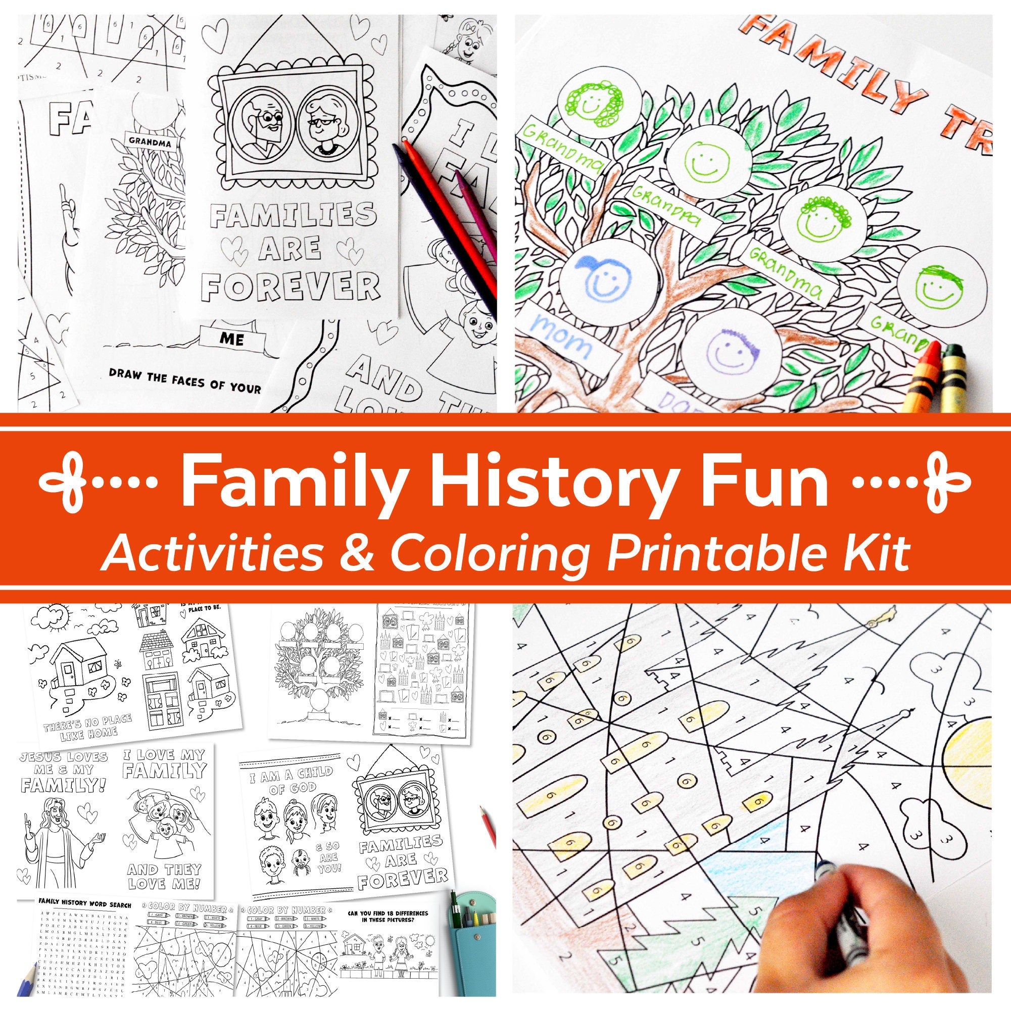 Family history fun activity coloring printable kit for kids â ministering printables