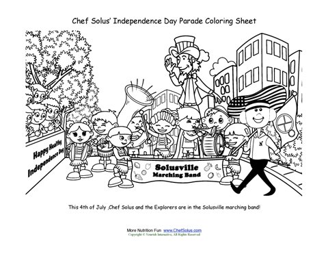 Chef solus independence day parade coloring page