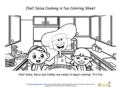 Cooking is fun coloring page