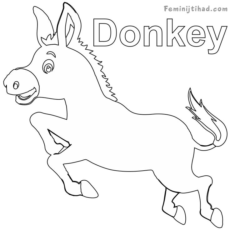 Printable donkey coloring pages pdf