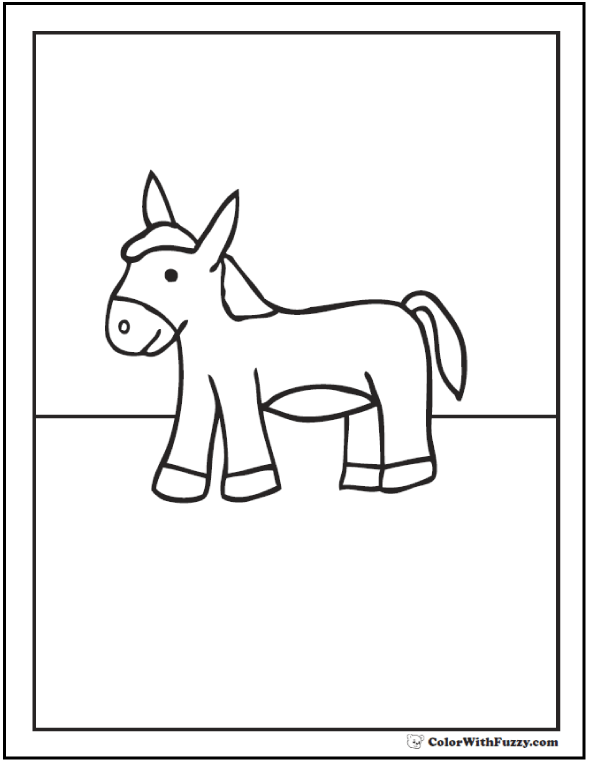 Donkey coloring page customize bible and farm themes