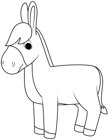 Donkey coloring page free printable coloring pages