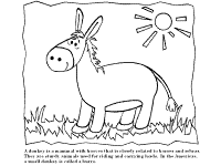 Donkeys coloring pages and printable activities