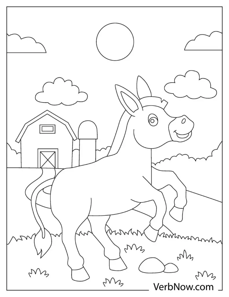 Free donkey coloring pages book for download printable pdf