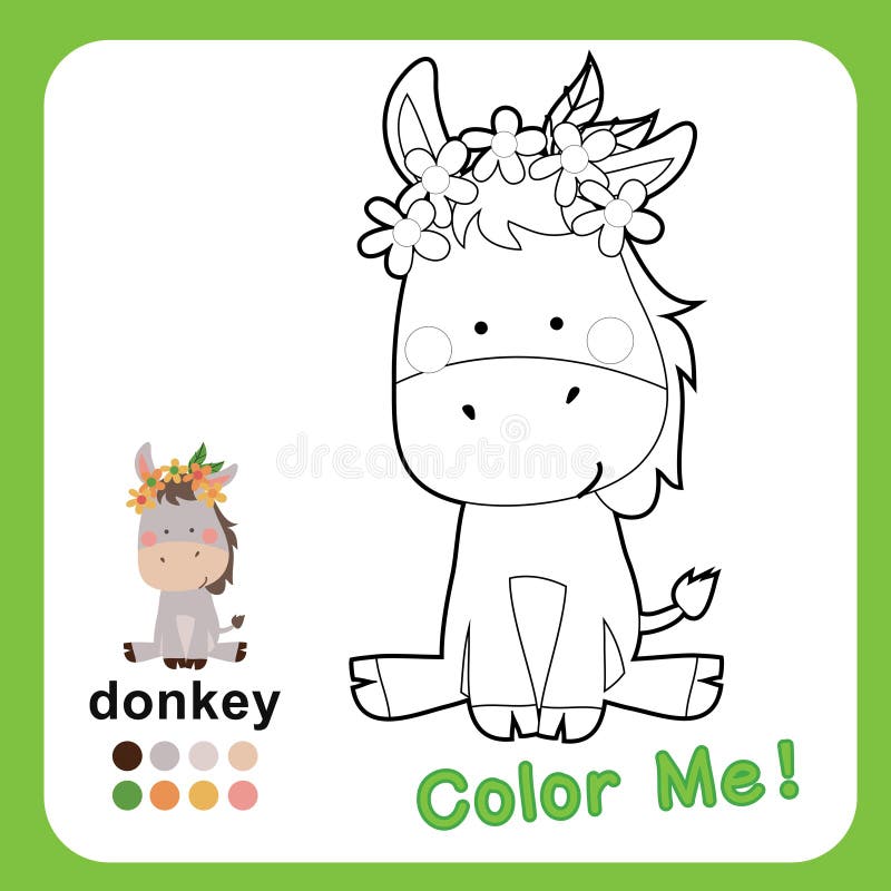 Kids coloring animal page for preschool stock vector