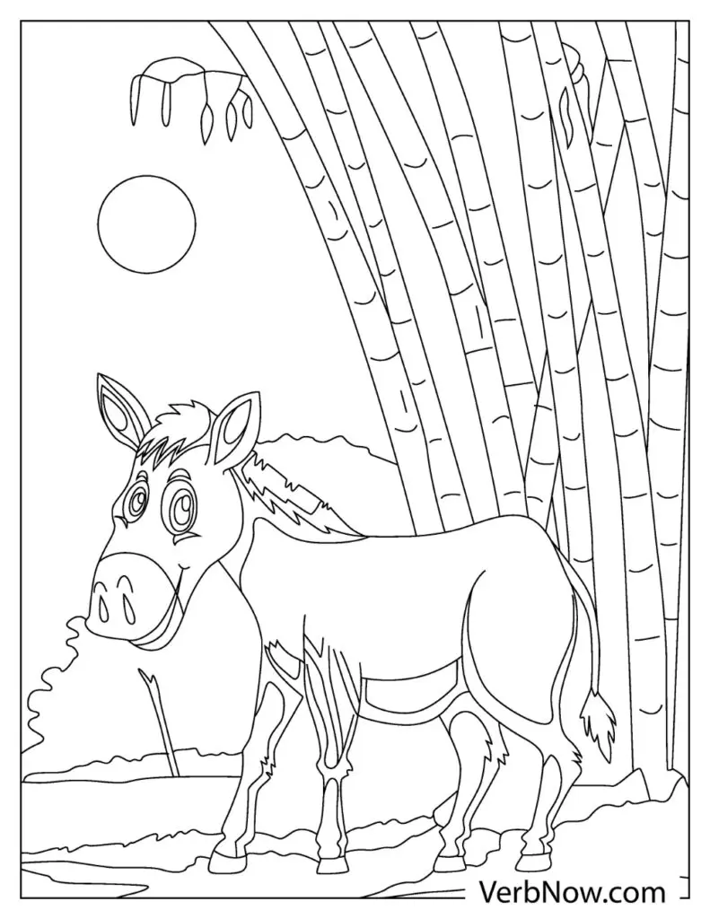 Free donkey coloring pages book for download printable pdf