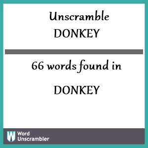 Unscramble donkey