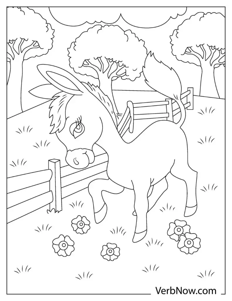 Free donkey coloring pages book for download printable pdf