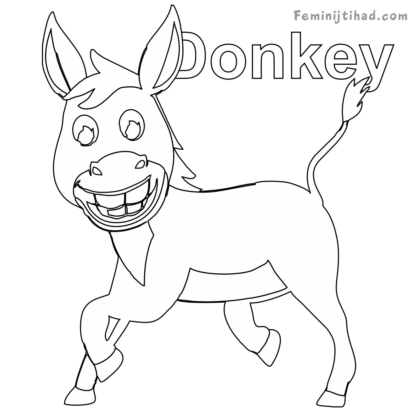 Printable donkey coloring pages pdf