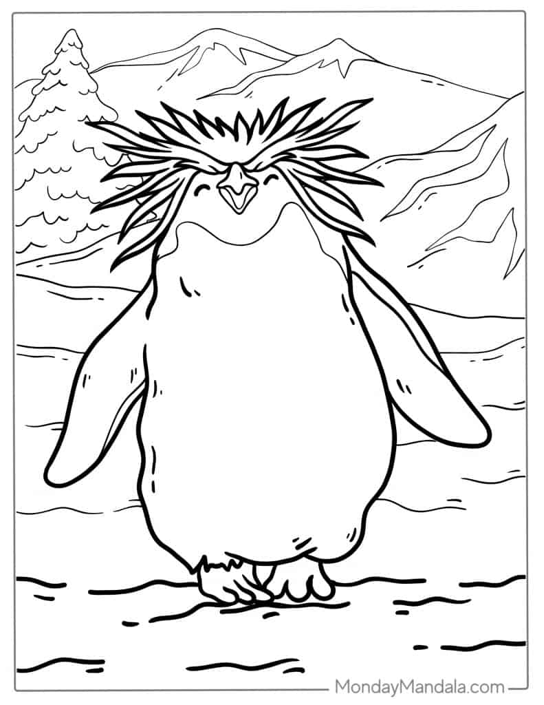 Penguin coloring pages free pdf printables