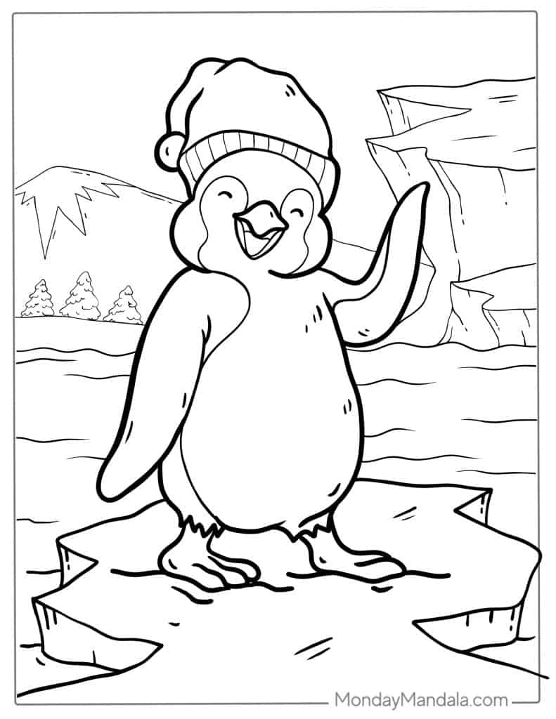 Penguin coloring pages free pdf printables