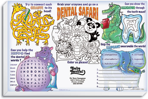 Dental safari kids activity sheet dental
