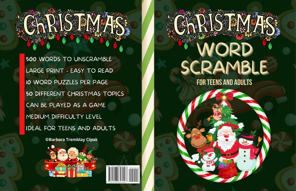 Christmas word scramble book