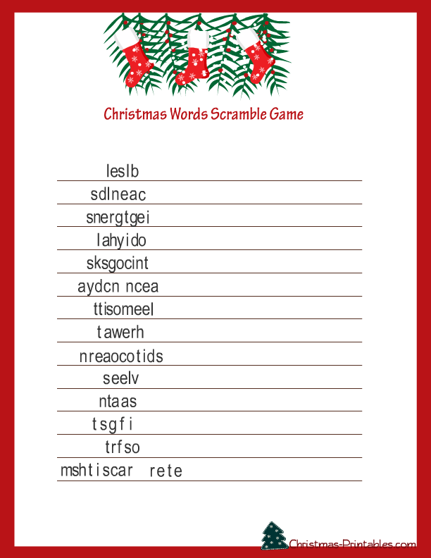 Free printable christmas games