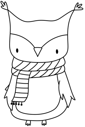 Winter owl coloring page free printable coloring pages