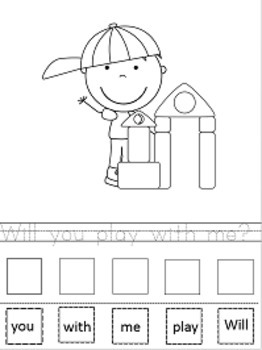 Unscramble and write sentences prek and kindergarten worksheets center activity