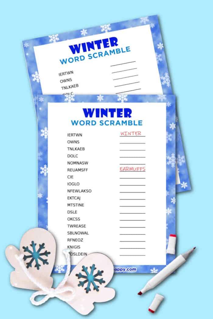 Winter word scramble