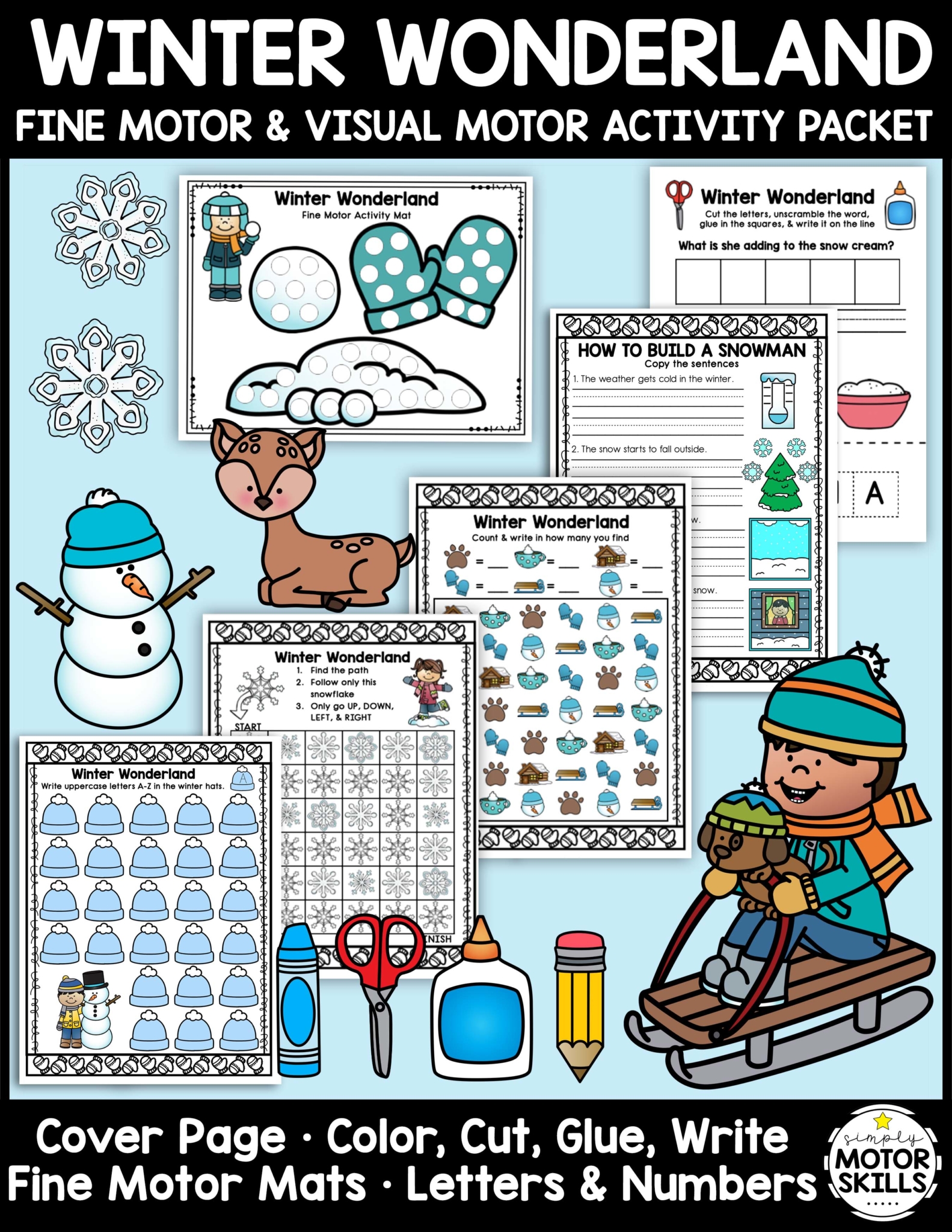 Winter fine motor worksheets