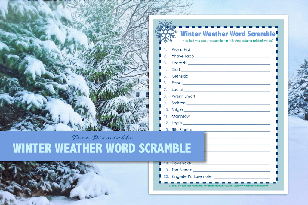 Winter weather word scramble