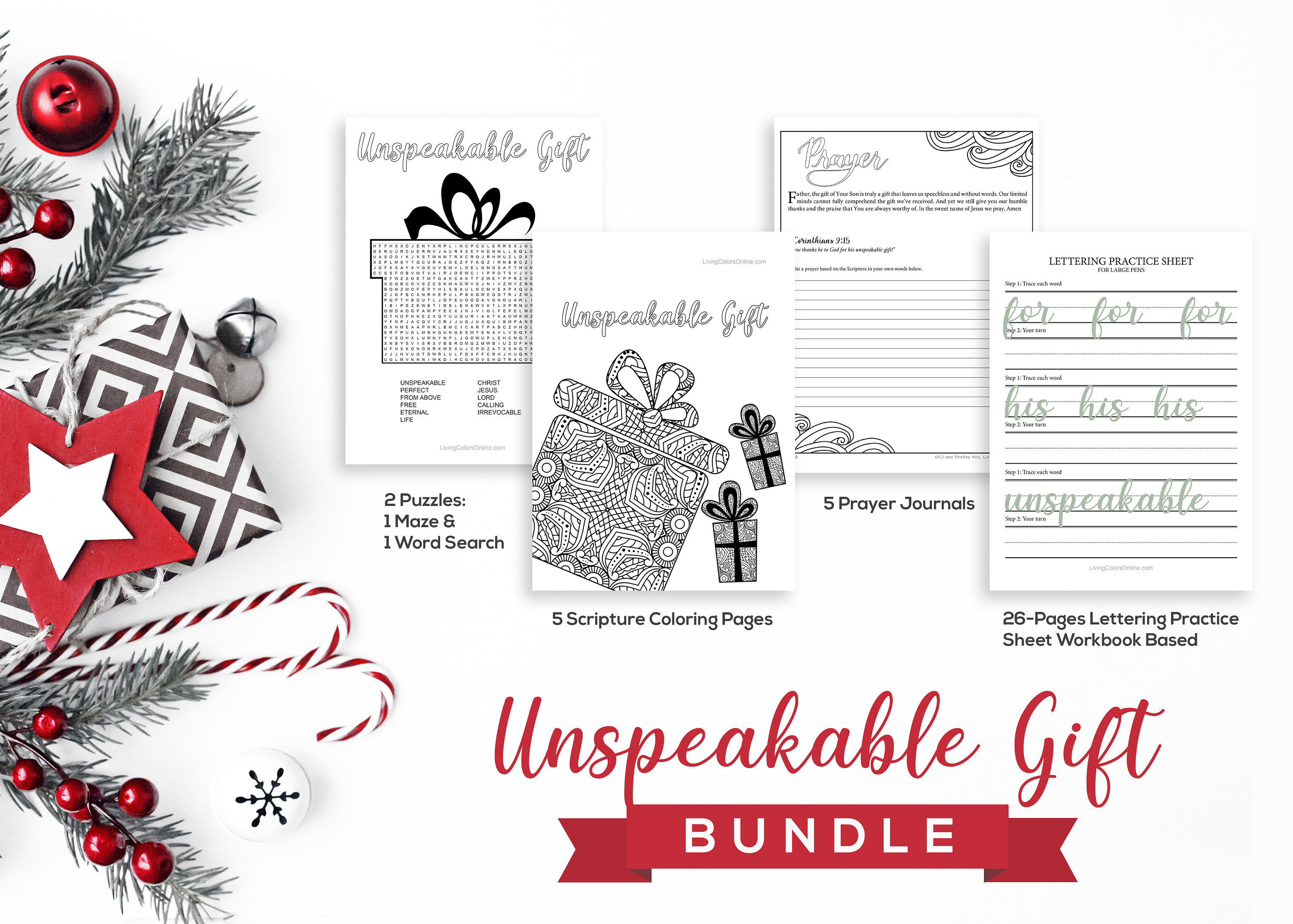 Unspeakable gift lettering practice sheets christian coloring pages prayer journal printable