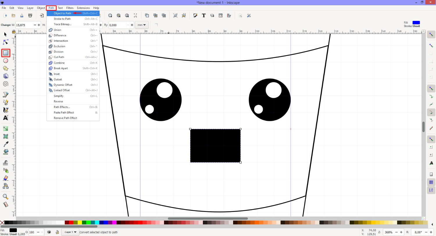 Create a kawaii coffee cup in inkscape design bundles