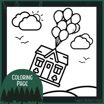 Up house coloring page by the forrestree tpt