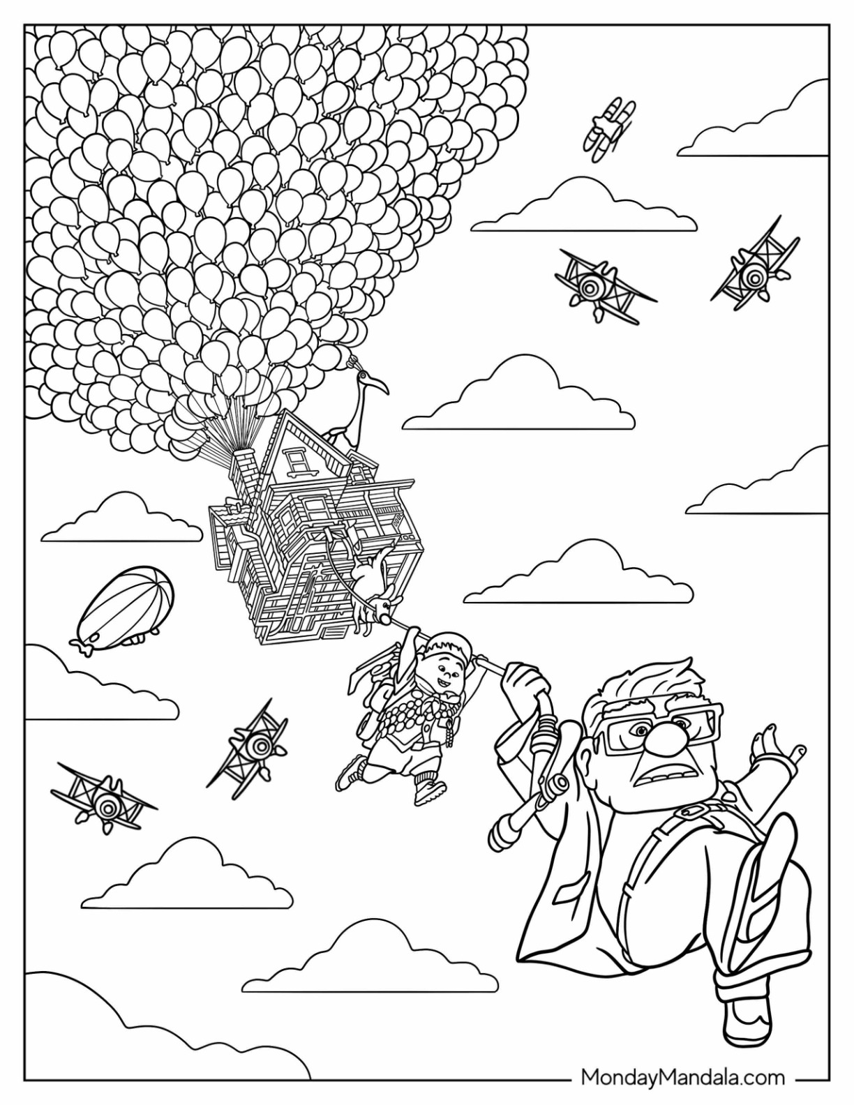 Up coloring pages free pdf printables