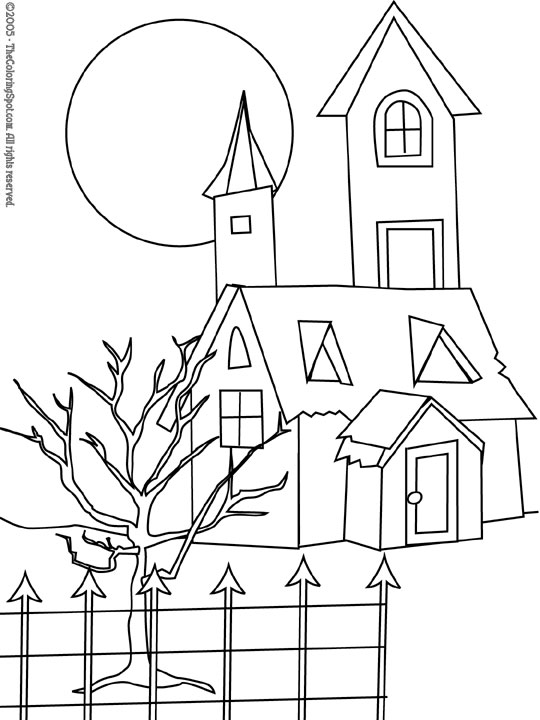 Haunted house coloring page audio stories for kids free coloring pages colouring printables