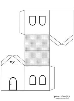 House cutout craft to color print color fun free printables coloring pages crafts puzzles cards tâ paper house template house template cardboard house