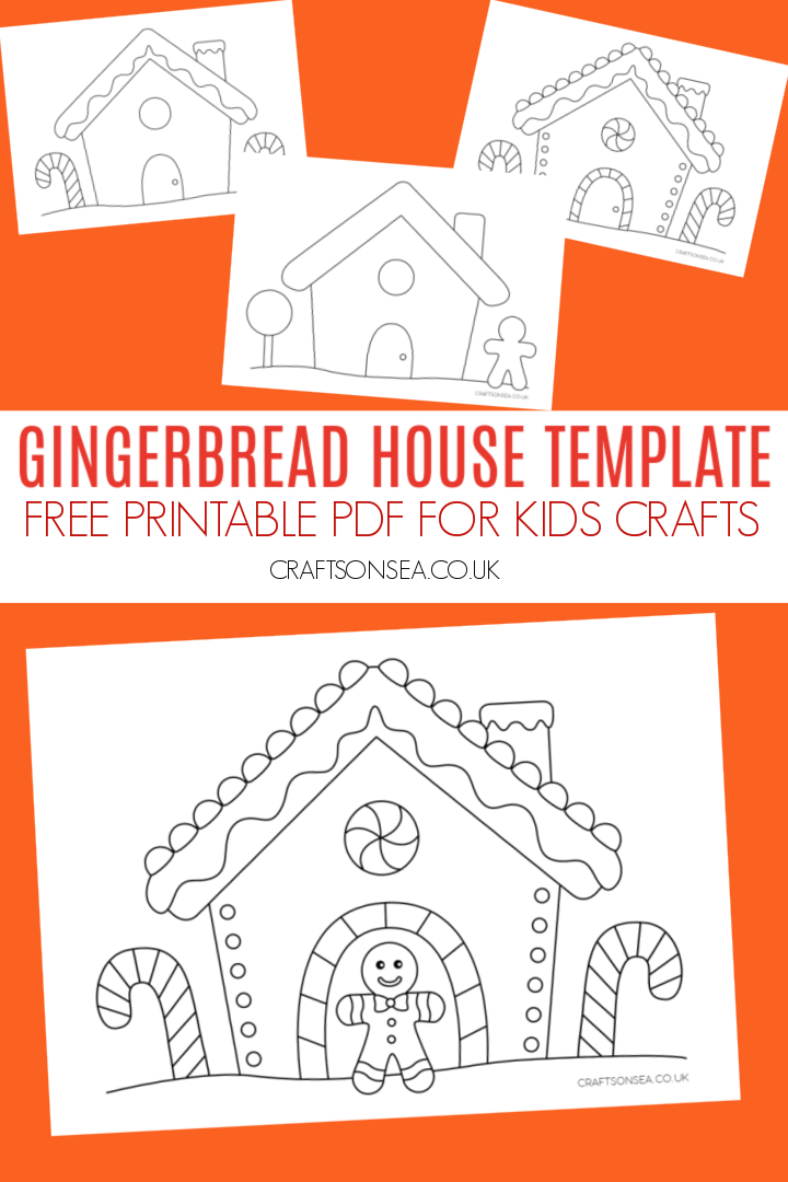 Gingerbread house craft template free printable pdf