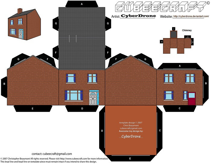 House building paper template free printable papercraft templates