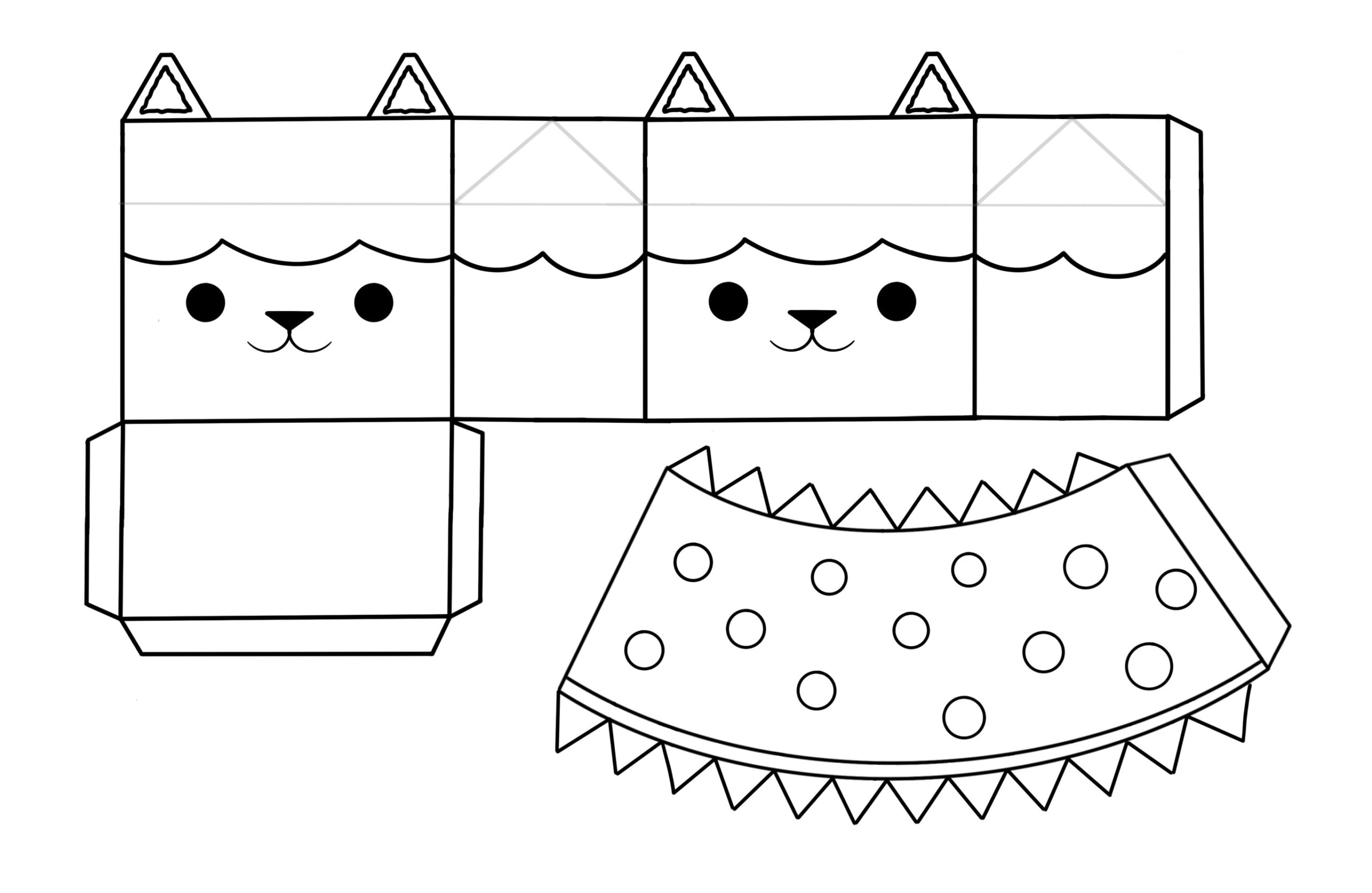 Baby box paper craft free template