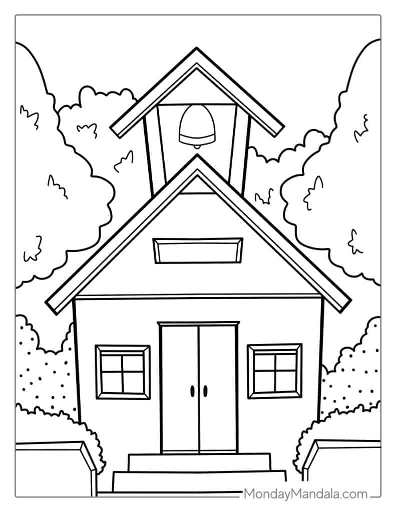 House coloring pages free pdf printables