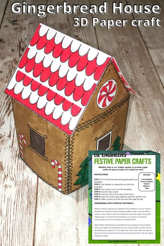 Easy paper gingerbread house