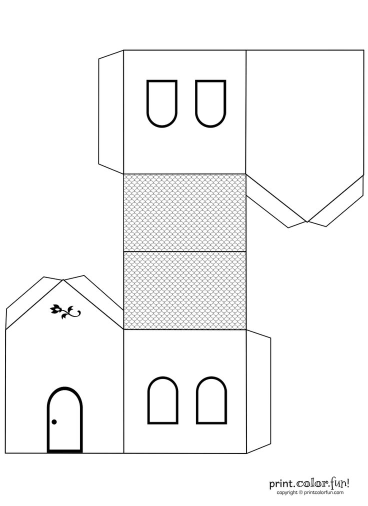 House cutout craft to color print color fun free printables coloring pages crafts puzzles cards to â paper house template folding house house template