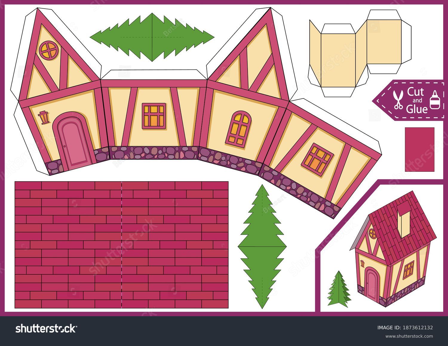 Paper craft house images stock photos d objects vectors