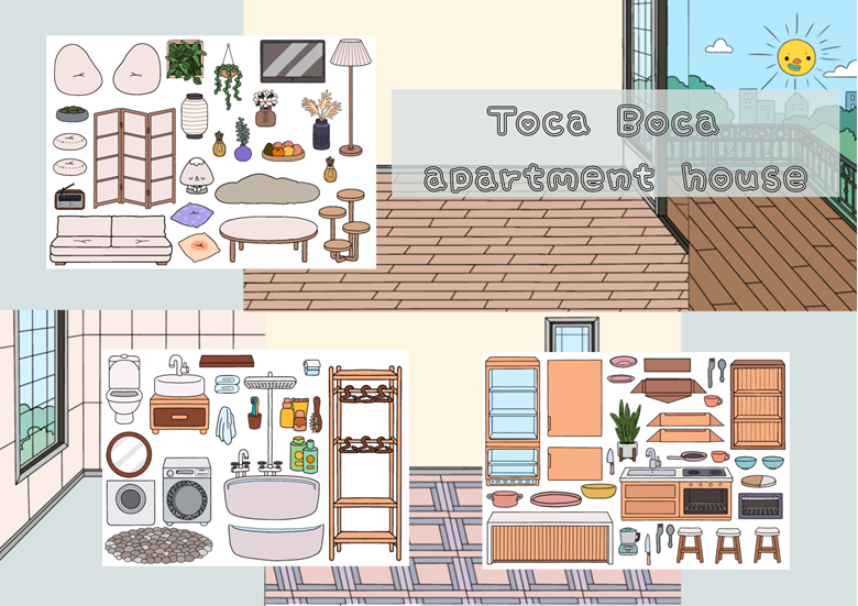 Toca boca apartment house toca boca papercraft quiet book pages printable apartment for paper dolls