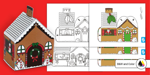 Gingerbread house paper model