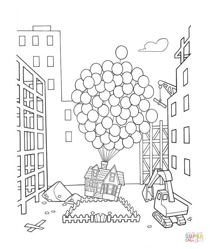 Up with hundreds of balloons coloring page free printable coloring pages