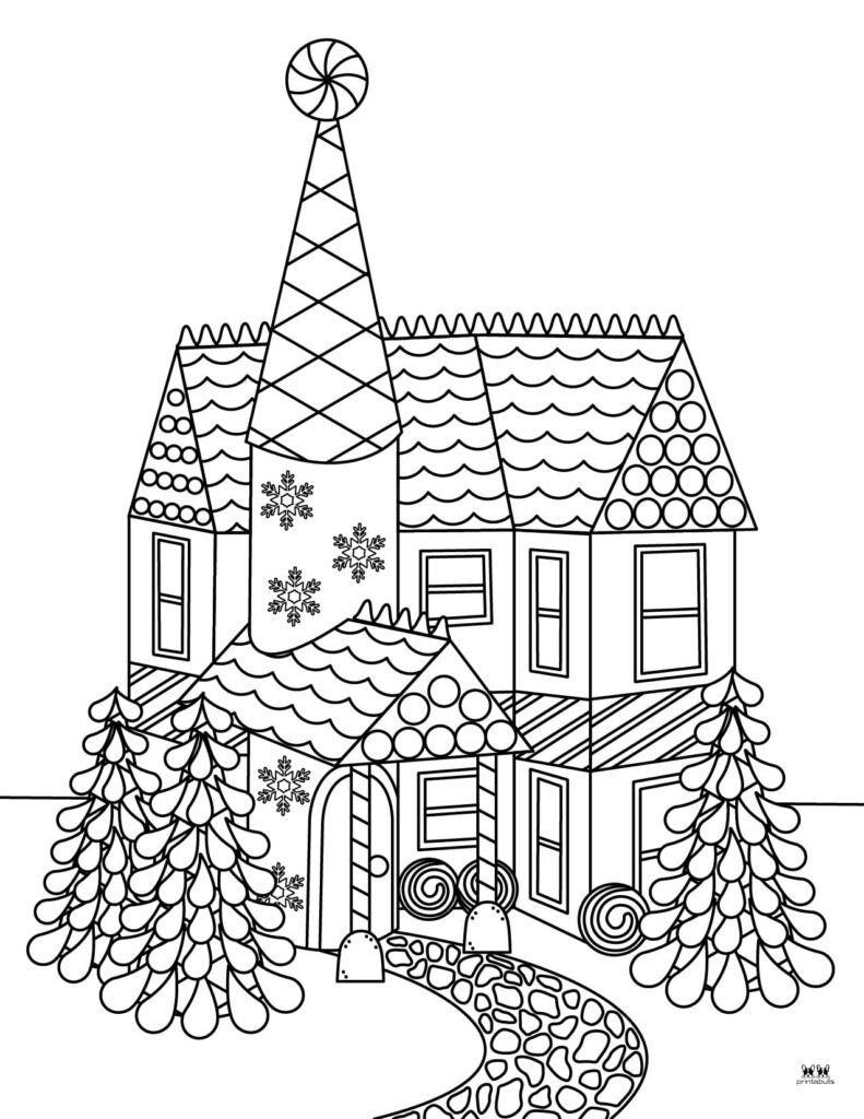 Gingerbread house coloring pages